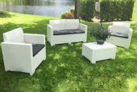 Комплект мебели RATTAN SET NEBRASKA из двух кресел, дивана и стола, цвет белый Комплект мебели RATTAN SET NEBRASKA из двух кресел, дивана и стола, цвет белый