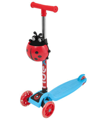 БЕЗ УПАКОВКИ Самокат 3-колесный Loop, 120/70 мм, голубой/красный