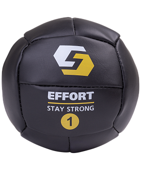 Медицинбол EMD1, кожзам, 1 кг, черный