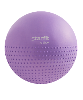 Фитбол полумассажный GB-201 антивзрыв, фиолетовый пастель, 65 см