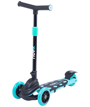БЕЗ УПАКОВКИ Самокат 3-колесный Robin 3D, 120/90 мм, бирюзовый
